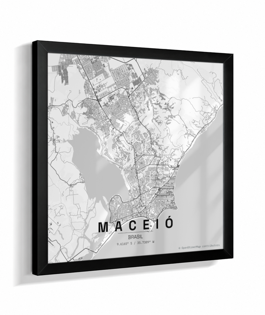 Quadro Mapa de Maceió - Quadrado