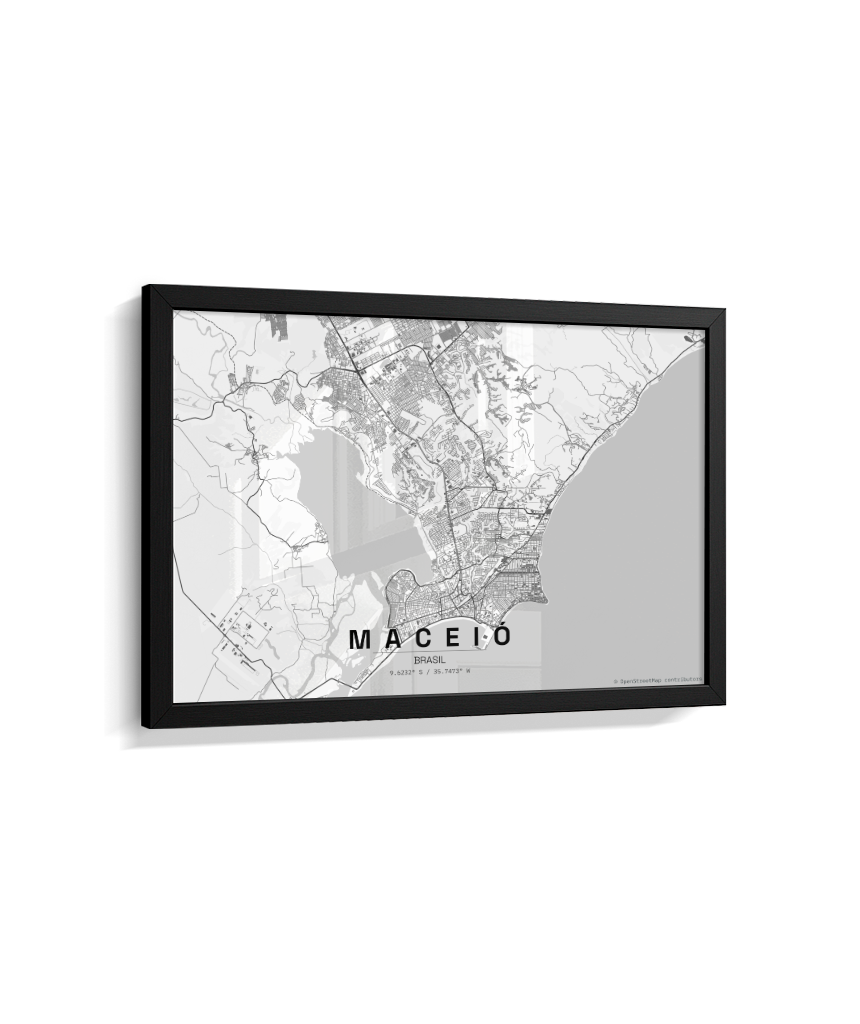 Quadro Mapa de Maceió - Horizontal