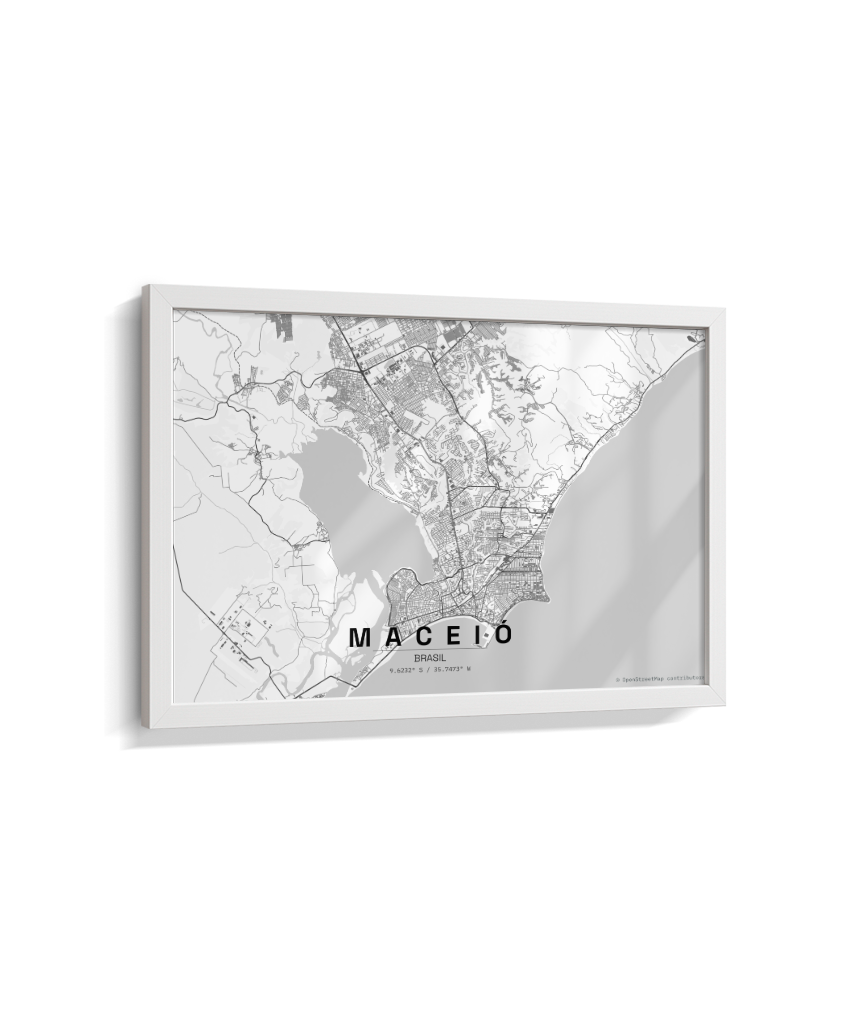 Quadro Mapa de Maceió - Horizontal