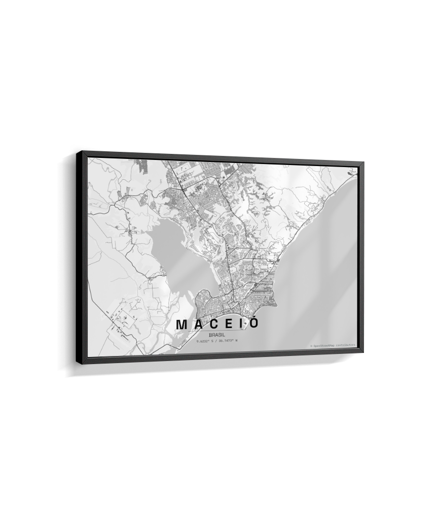 Quadro Mapa de Maceió - Horizontal
