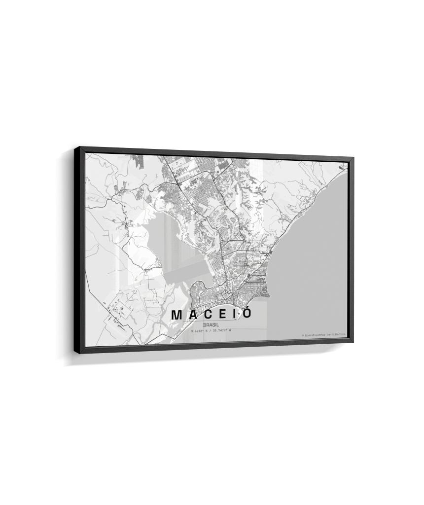 Quadro Mapa de Maceió - Horizontal