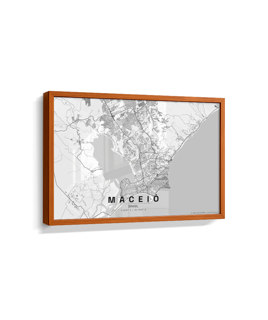 Quadro Mapa de Maceió - Horizontal