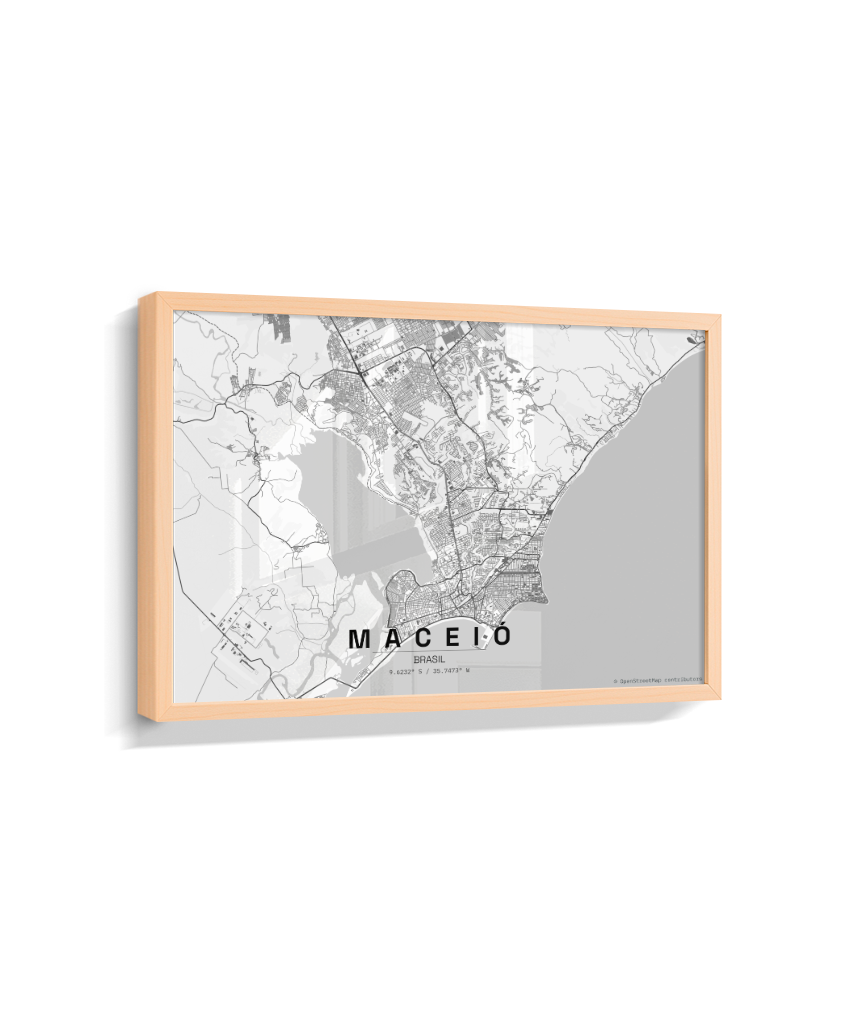 Quadro Mapa de Maceió - Horizontal
