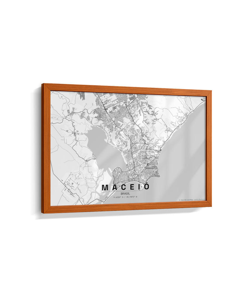Quadro Mapa de Maceió - Horizontal