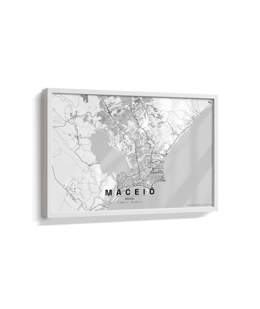 Quadro Mapa de Maceió - Horizontal