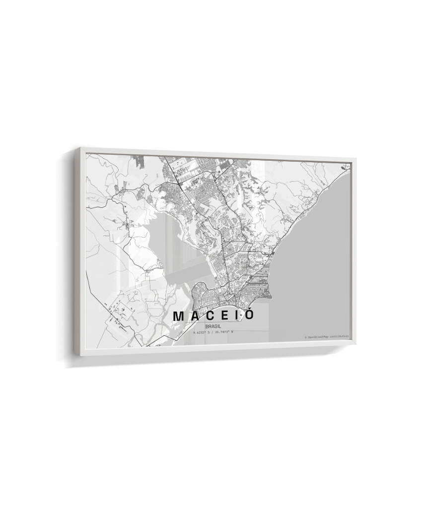 Quadro Mapa de Maceió - Horizontal