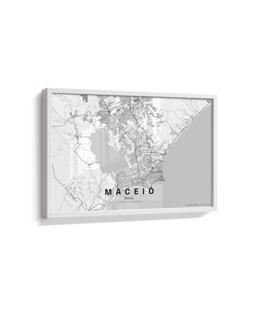 Quadro Mapa de Maceió - Horizontal
