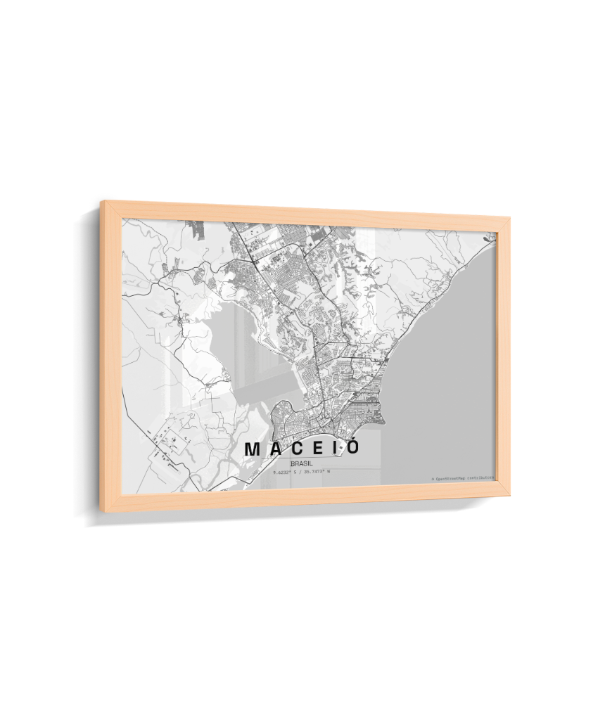 Quadro Mapa de Maceió - Horizontal