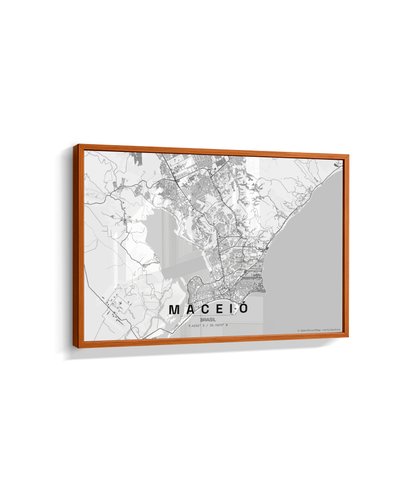 Quadro Mapa de Maceió - Horizontal