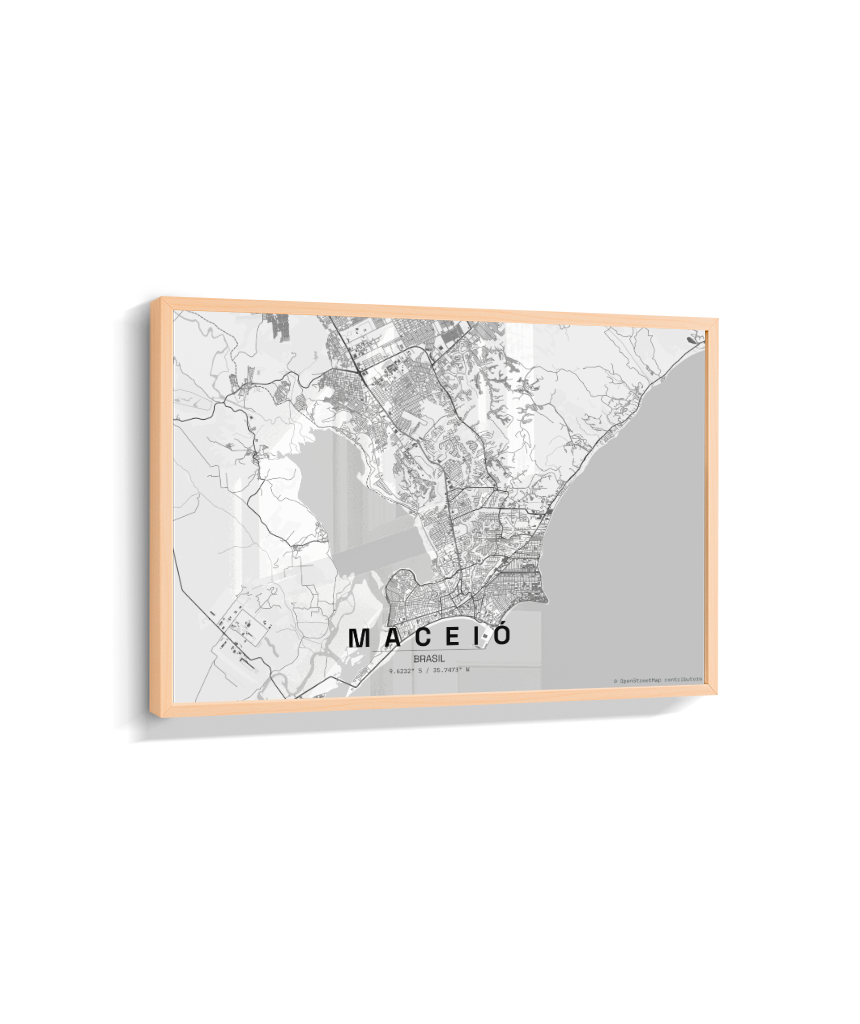 Quadro Mapa de Maceió - Horizontal