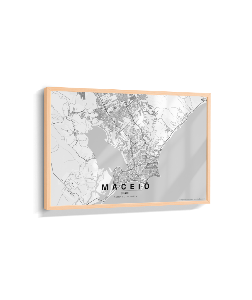 Quadro Mapa de Maceió - Horizontal