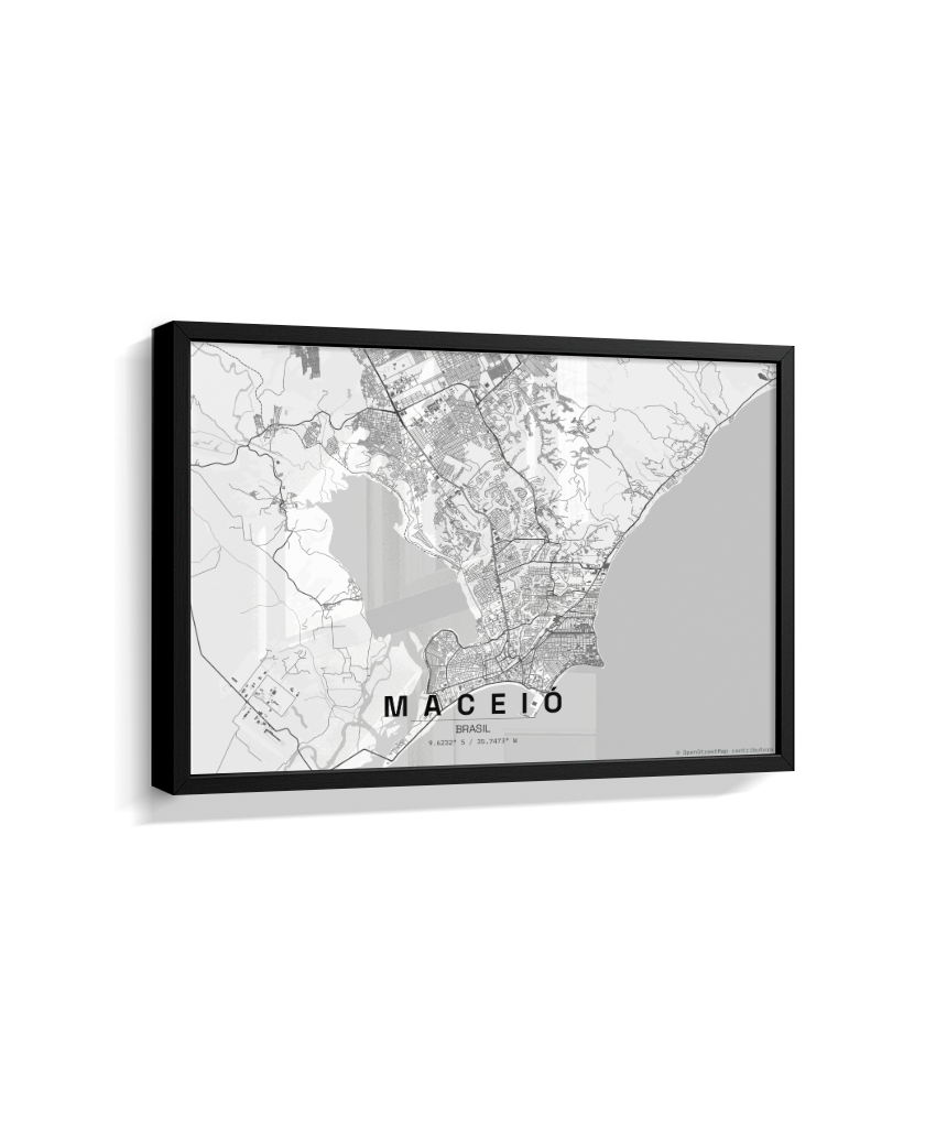 Quadro Mapa de Maceió - Horizontal