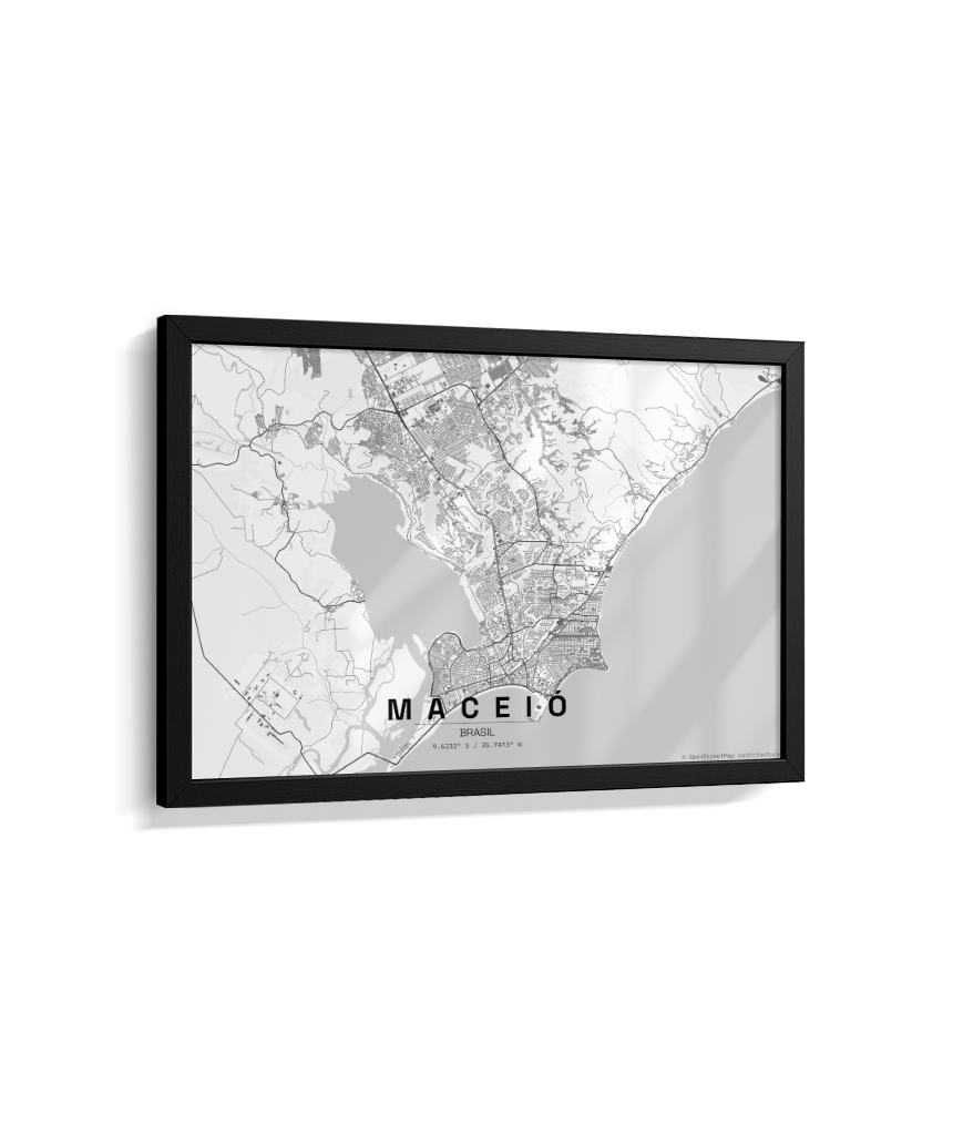 Quadro Mapa de Maceió - Horizontal