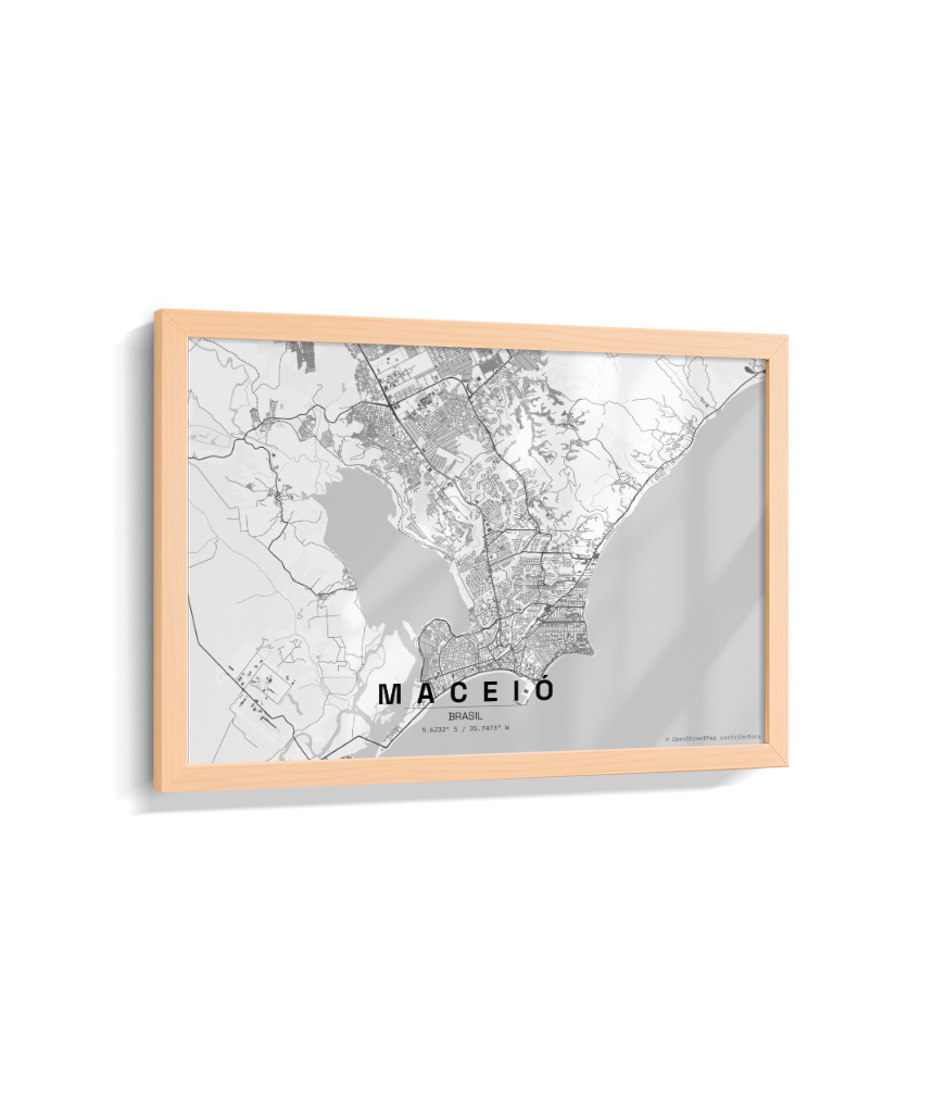 Quadro Mapa de Maceió - Horizontal
