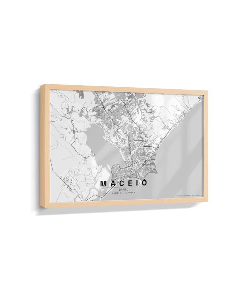 Quadro Mapa de Maceió - Horizontal