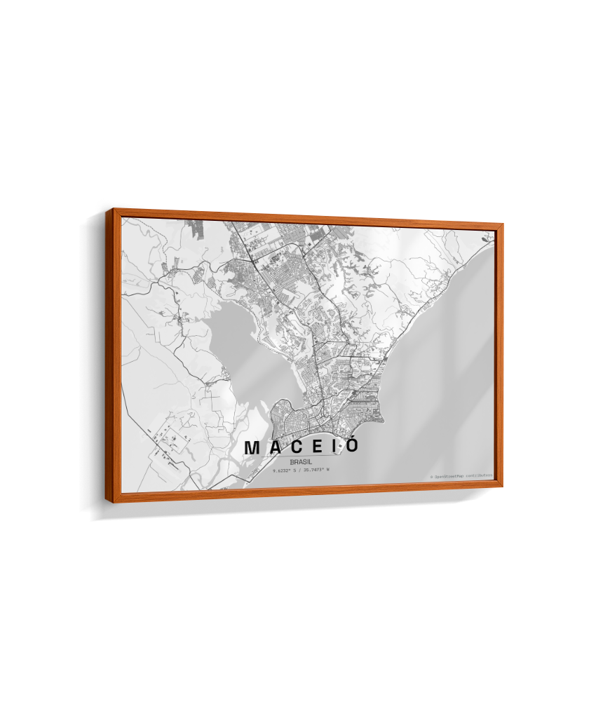 Quadro Mapa de Maceió - Horizontal
