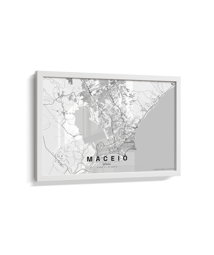 Quadro Mapa de Maceió - Horizontal