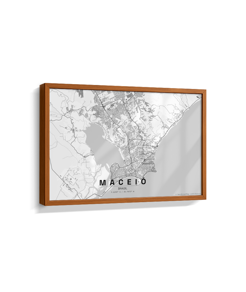 Quadro Mapa de Maceió - Horizontal