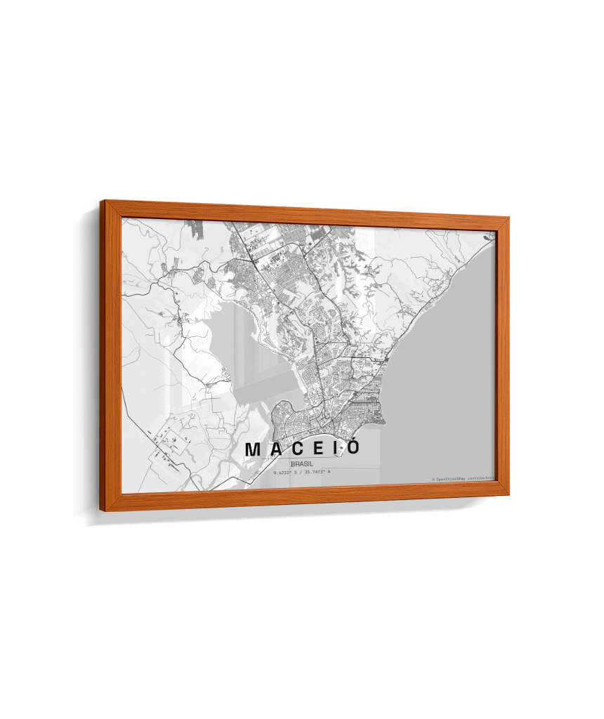 Quadro Mapa de Maceió - Horizontal