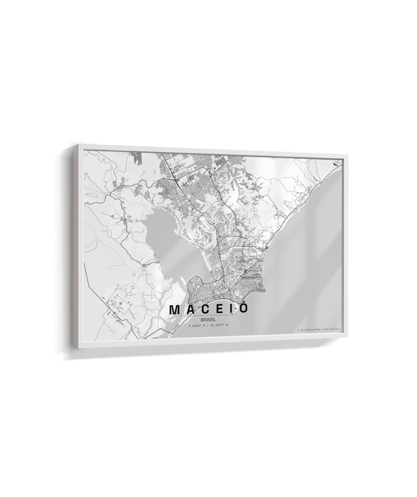 Quadro Mapa de Maceió - Horizontal