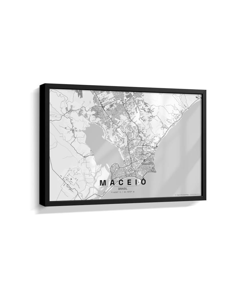 Quadro Mapa de Maceió - Horizontal