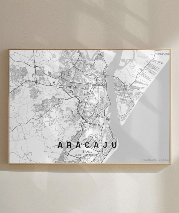 Quadro Mapa de Aracaju - Horizontal