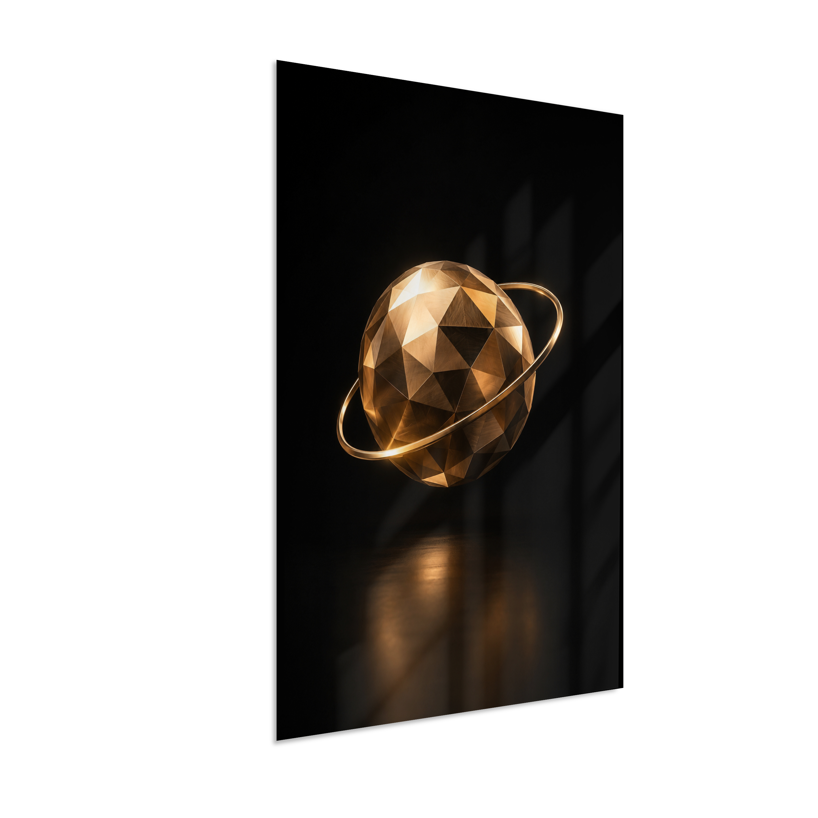 Esfera em Órbita — Bronze e Preto
