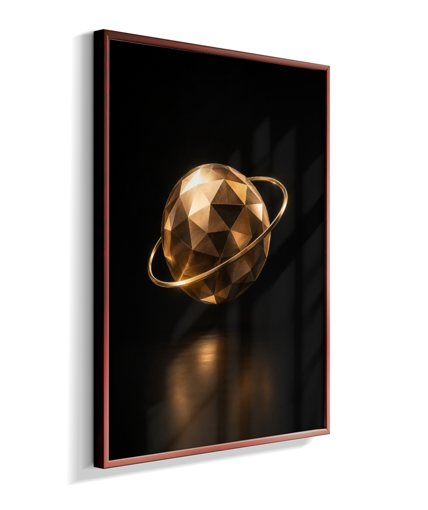 Esfera em Órbita — Bronze e Preto
