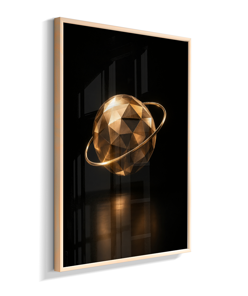 Esfera em Órbita — Bronze e Preto