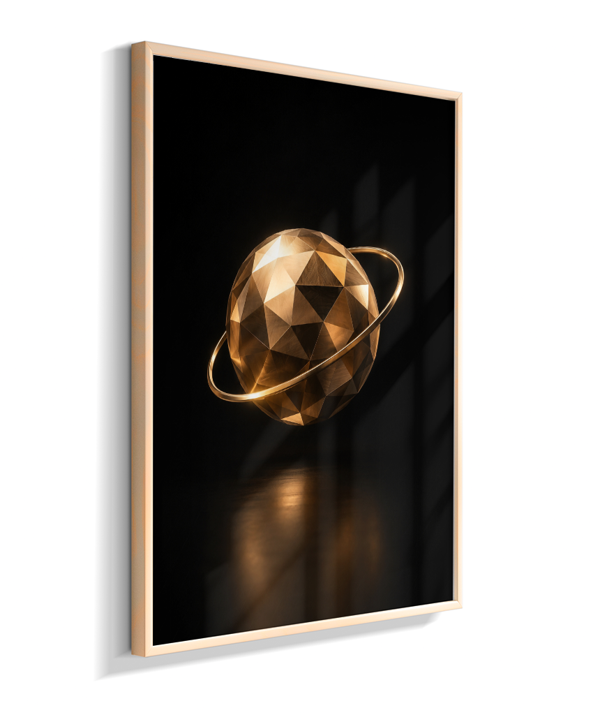 Esfera em Órbita — Bronze e Preto