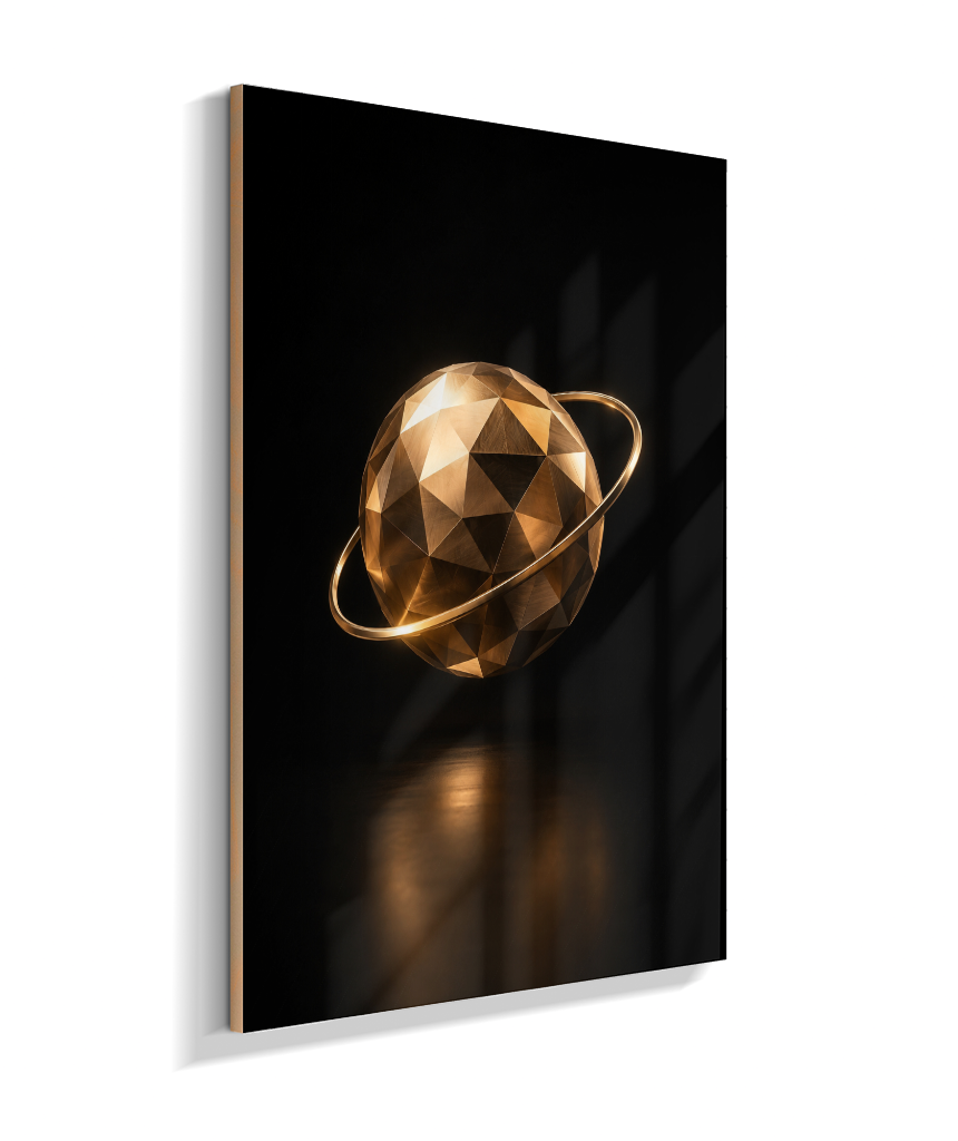 Esfera em Órbita — Bronze e Preto