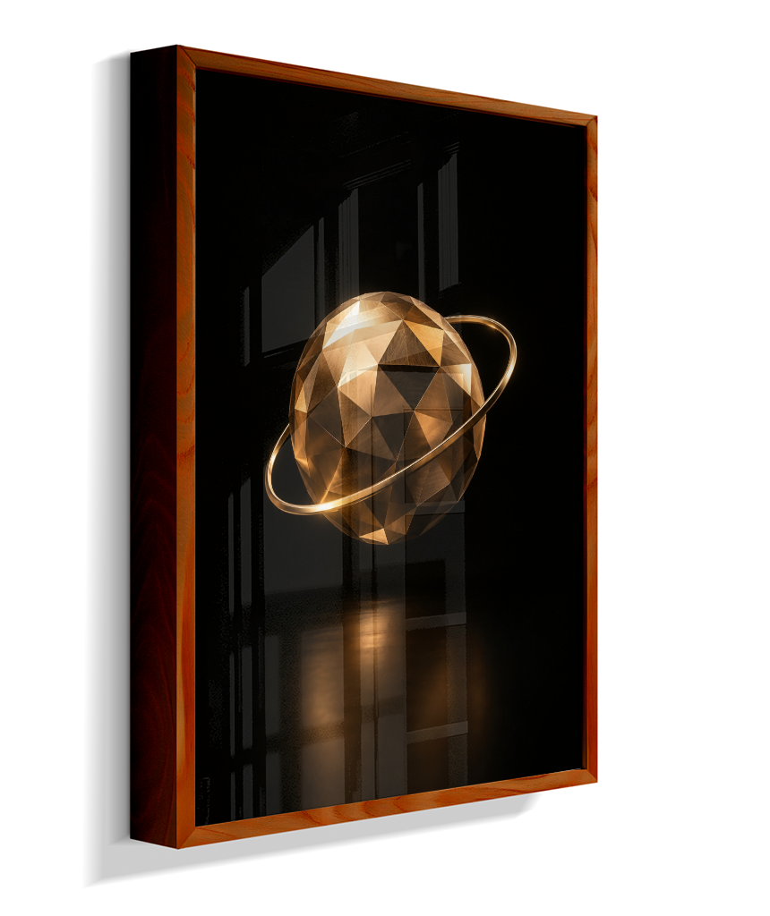 Esfera em Órbita — Bronze e Preto