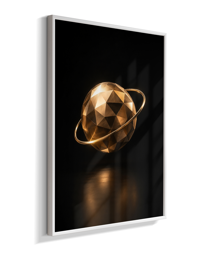 Esfera em Órbita — Bronze e Preto
