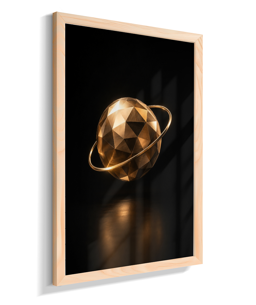 Esfera em Órbita — Bronze e Preto