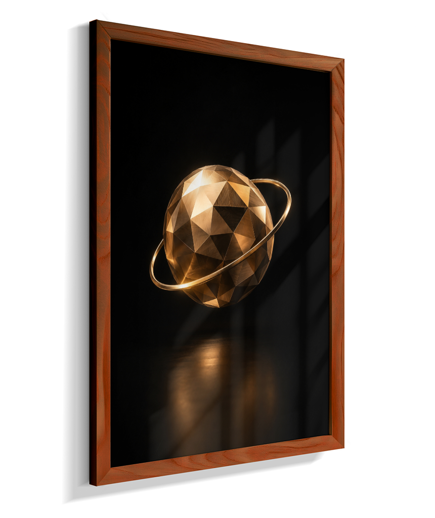 Esfera em Órbita — Bronze e Preto