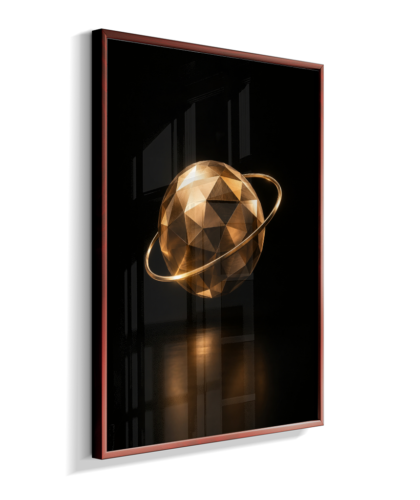 Esfera em Órbita — Bronze e Preto