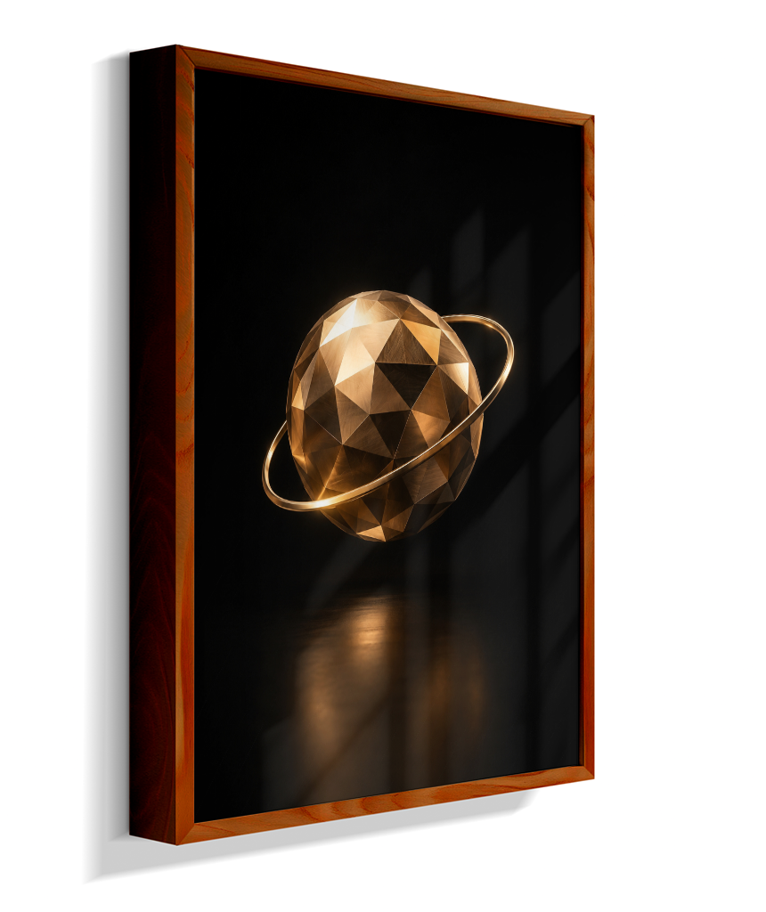 Esfera em Órbita — Bronze e Preto