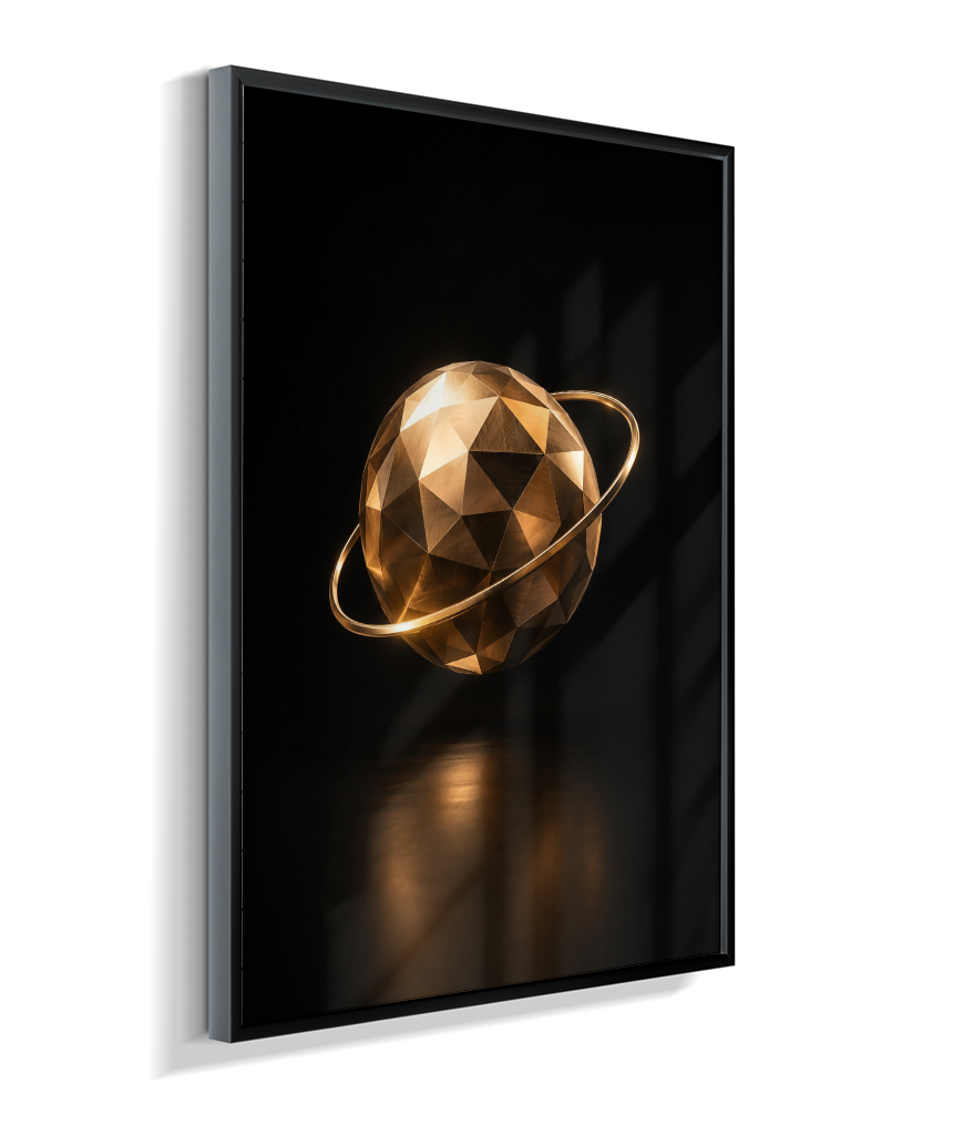 Esfera em Órbita — Bronze e Preto