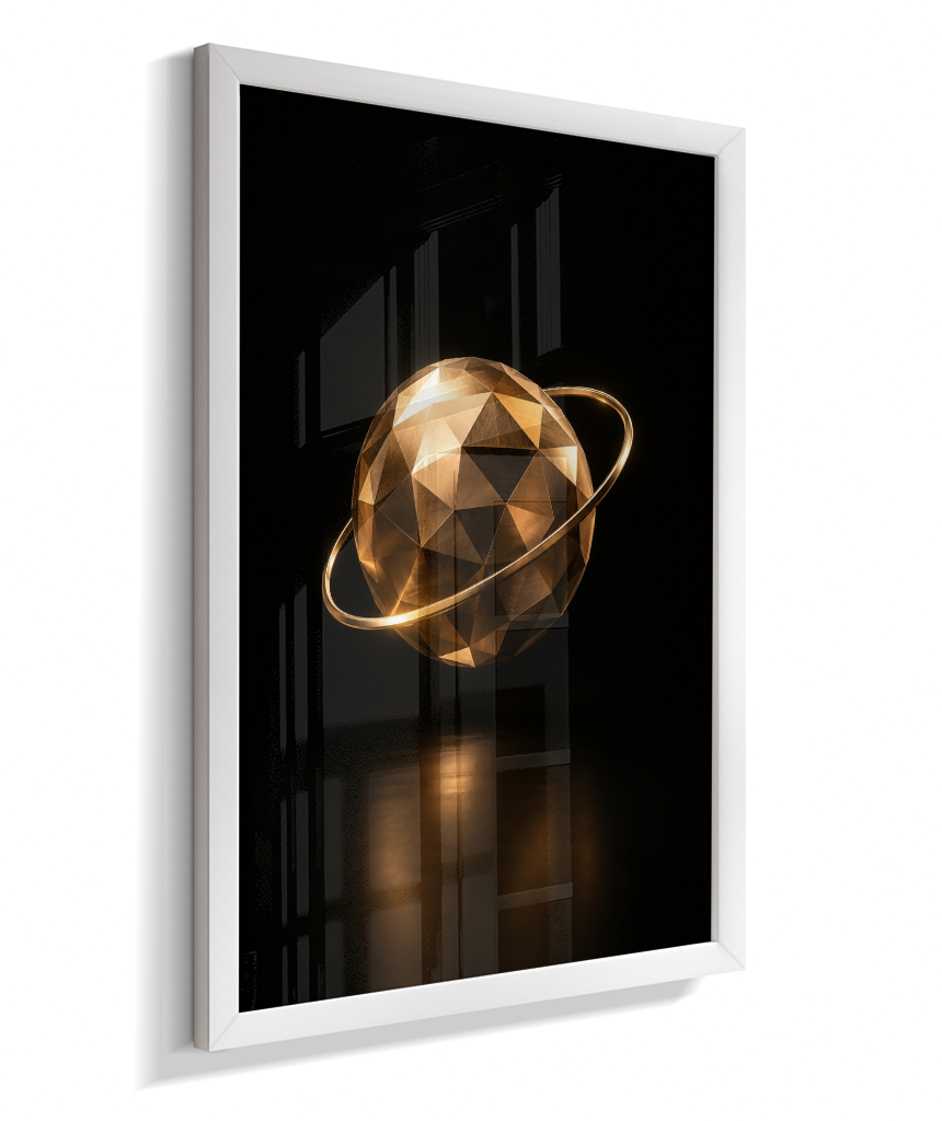 Esfera em Órbita — Bronze e Preto