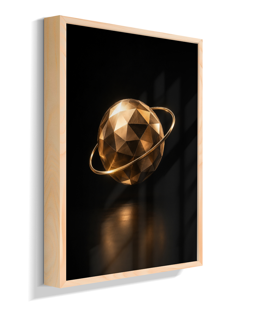 Esfera em Órbita — Bronze e Preto