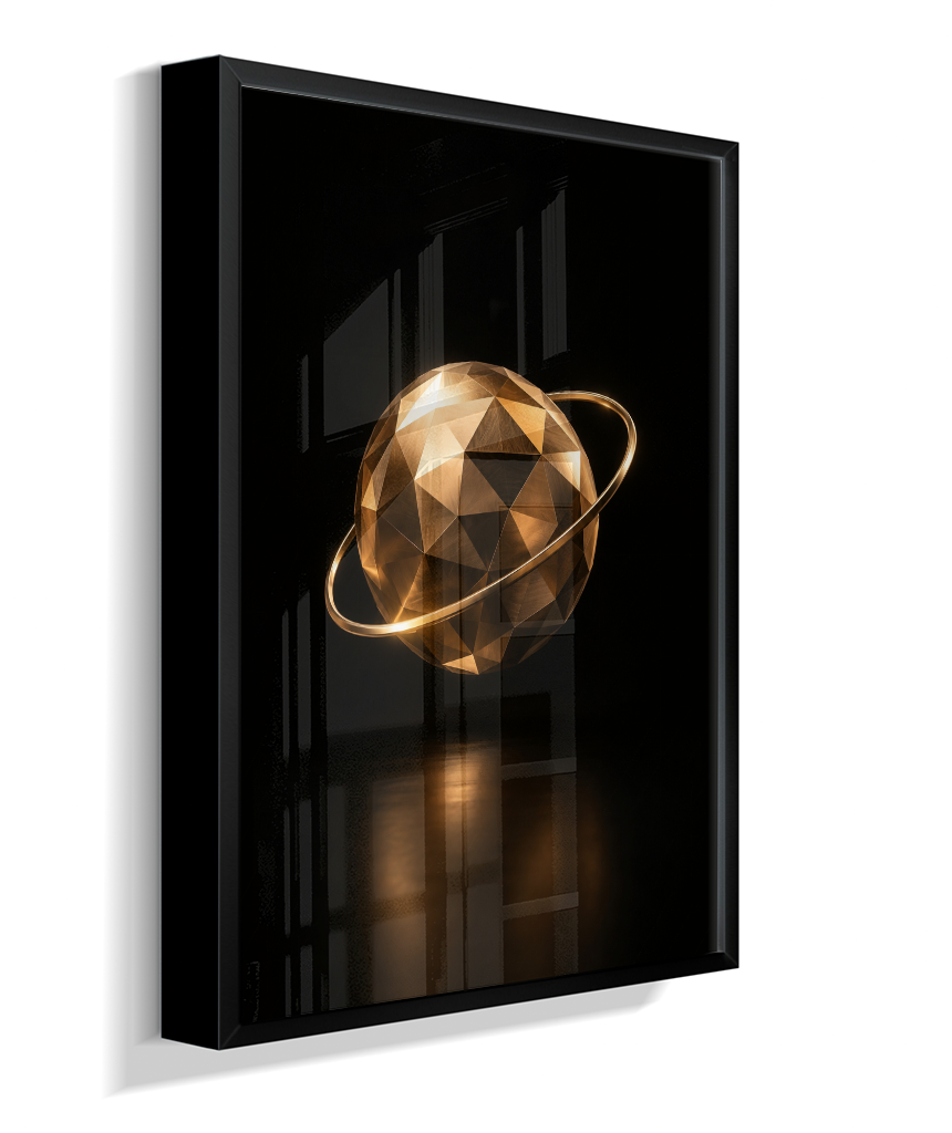 Esfera em Órbita — Bronze e Preto