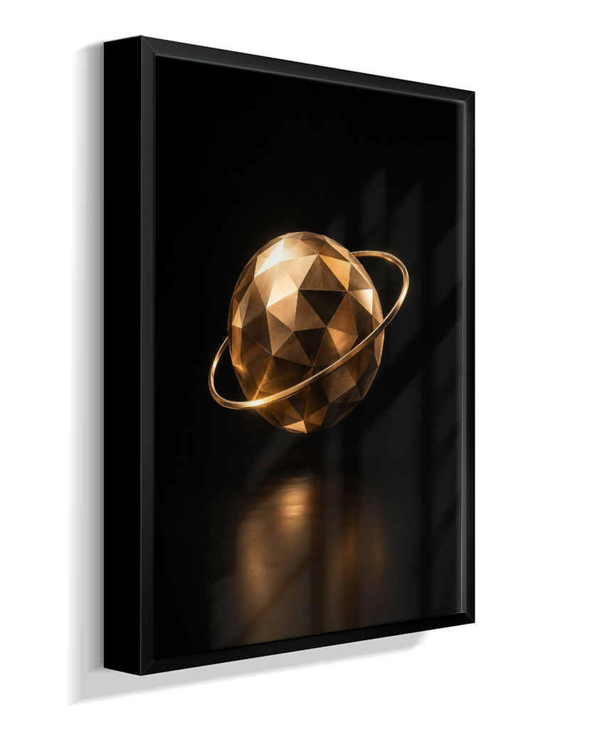 Esfera em Órbita — Bronze e Preto