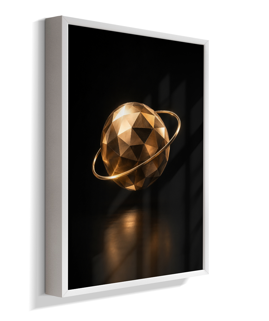 Esfera em Órbita — Bronze e Preto