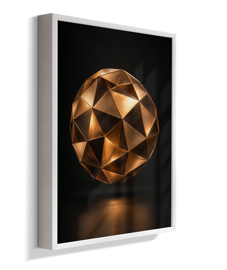 Esfera Facetada — Bronze e Preto
