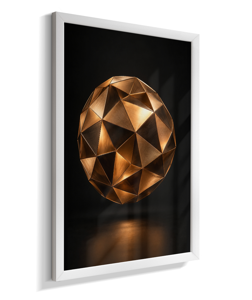 Esfera Facetada — Bronze e Preto