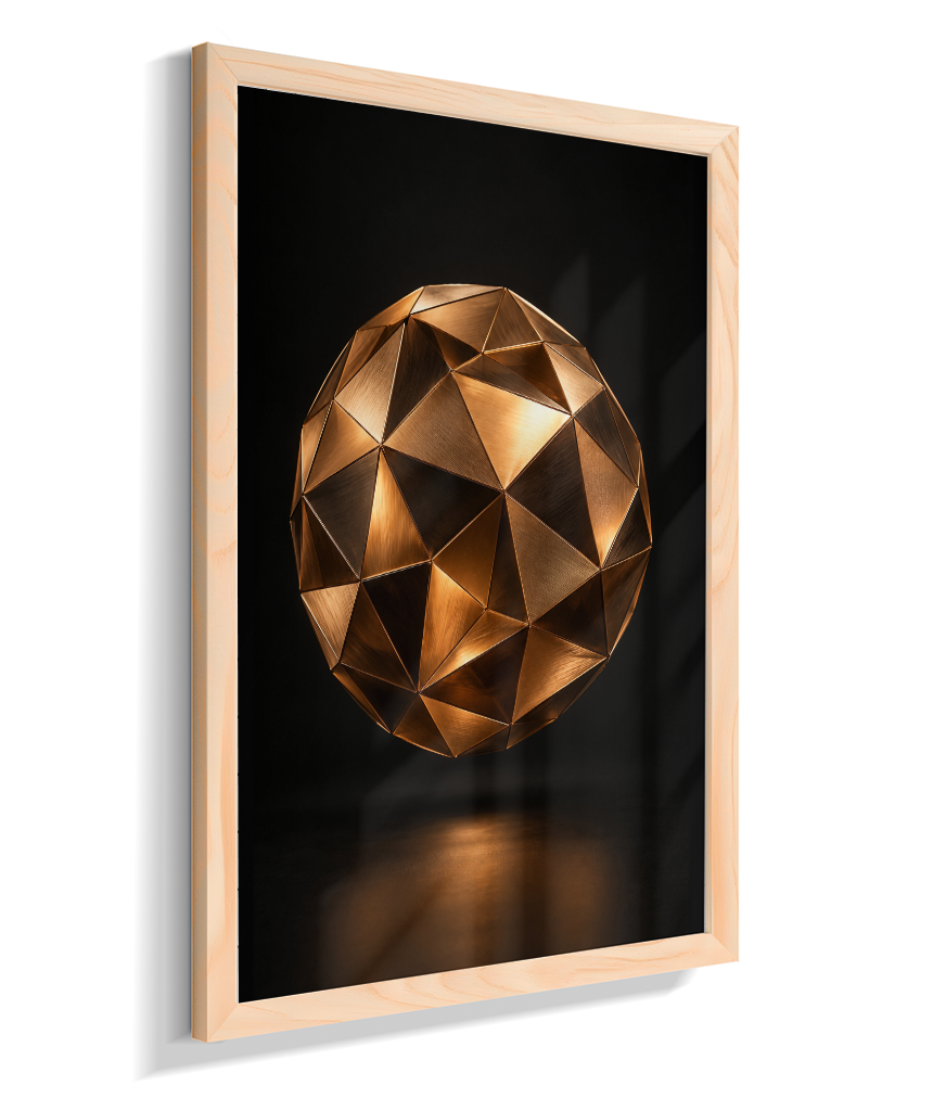 Esfera Facetada — Bronze e Preto