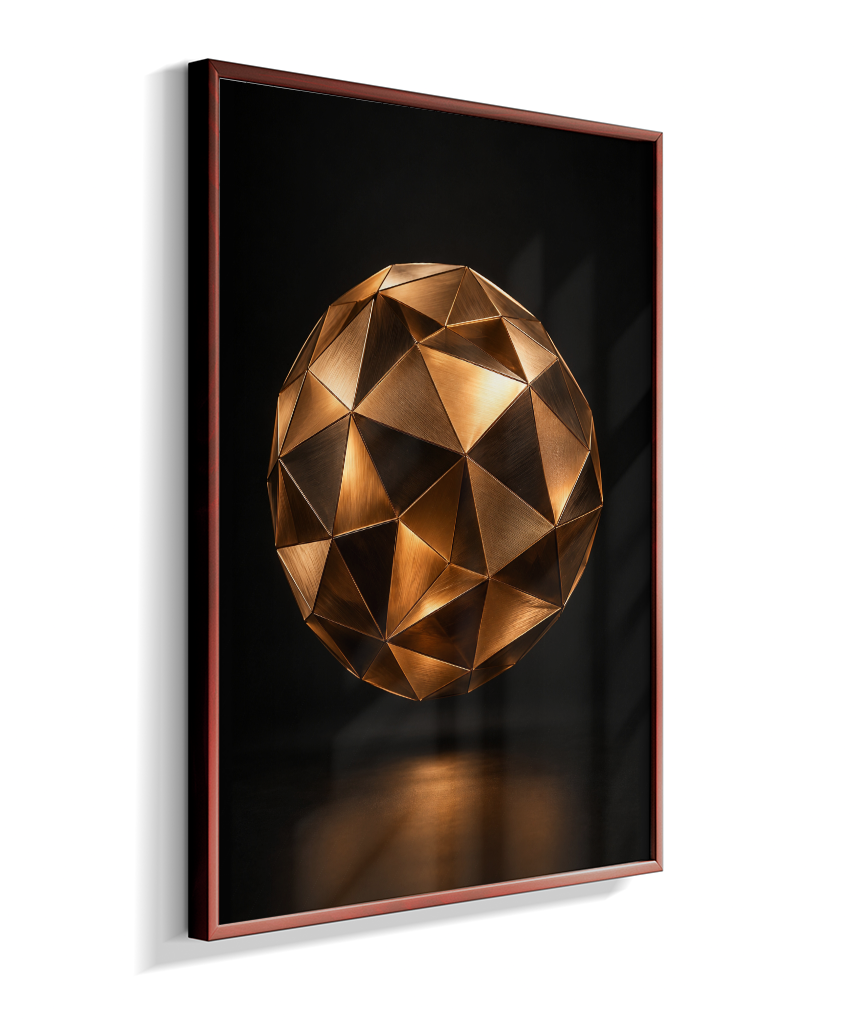 Esfera Facetada — Bronze e Preto