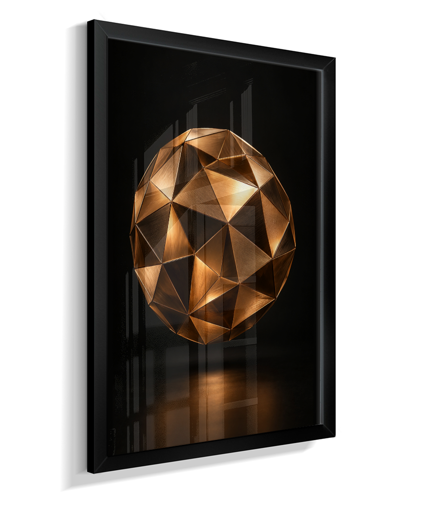 Esfera Facetada — Bronze e Preto