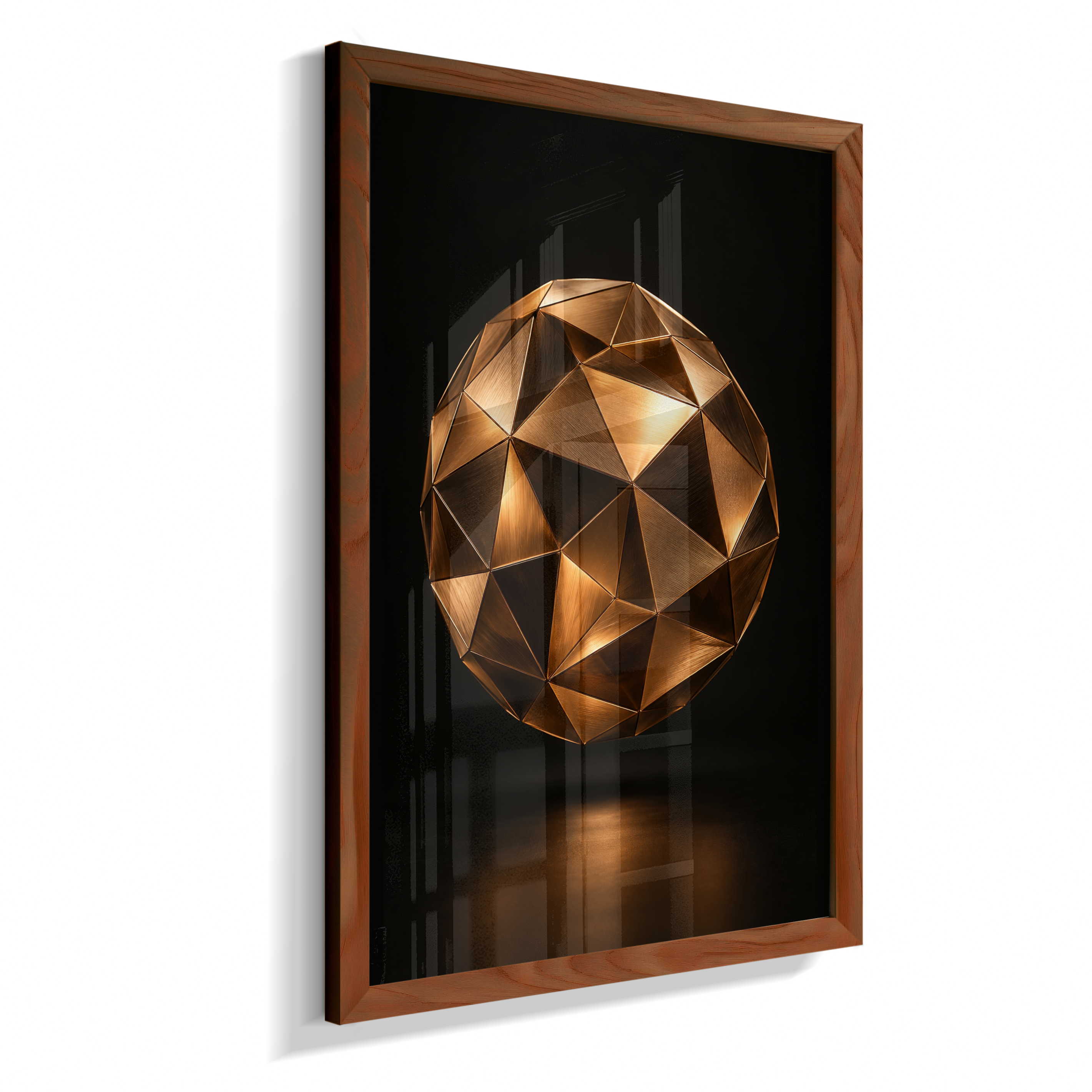 Esfera Facetada — Bronze e Preto