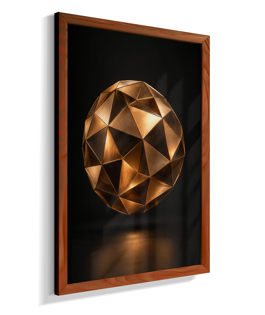 Esfera Facetada — Bronze e Preto